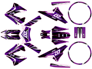 Kit déco 50cc Derbi Senda TNT Tuning Lilaks | autocollants moto | personnalisation 50cc | armysctv