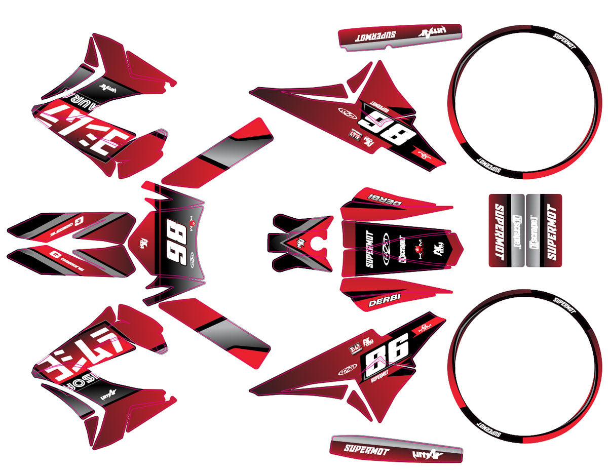 Kit pegatinas 50cc Derbi Senda TNT Tuning Yoshi | pegatinas para moto | personalización 50cc | armysctv