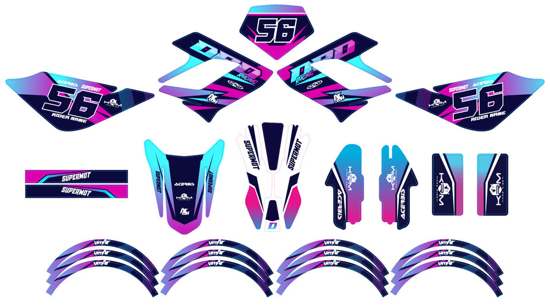 Kit déco 50cc Derbi DRD Racing 2004-2010 Crazy Pink