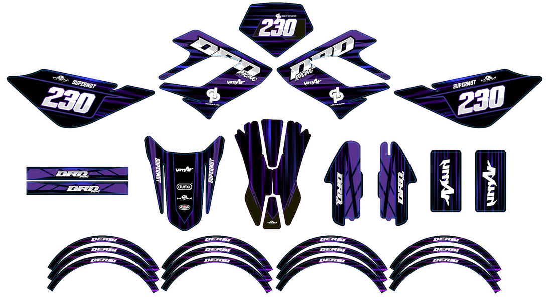 Kit déco 50cc Derbi DRD Racing 2004-2010 D'or et de platine