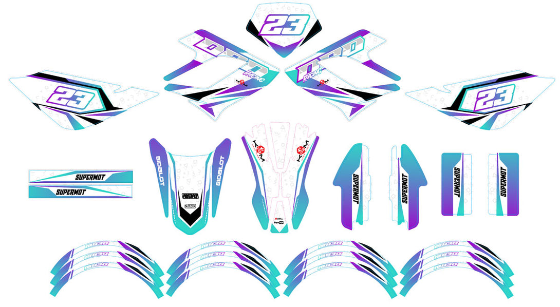 Kit déco 50cc Derbi DRD Racing 2004-2010 Lys