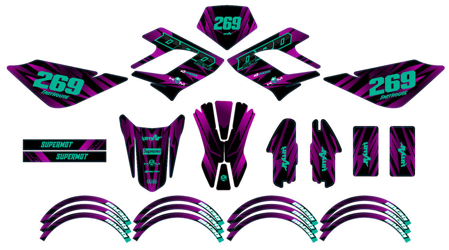 Graphic decals 50cc Derbi DRD Racing 2004-2010 Purple Rain – armysctv