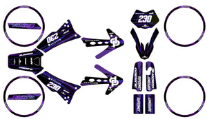 Kit déco 50cc Fantic Caballero 2013-2016 D'or et de platine | autocollants moto | personnalisation 50cc | armysctv