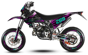 Kit déco 50cc Fantic Caballero 2013-2016 Purple Rain | autocollants moto | personnalisation 50cc | armysctv