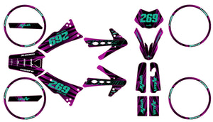 Kit déco 50cc Fantic Caballero 2013-2016 Purple Rain | autocollants moto | personnalisation 50cc | armysctv