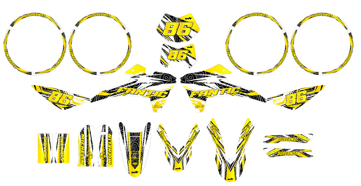 Kit déco Fantic 50cc 2017-2022 Dorado | autocollants moto | personnalisation 50cc | armysctv