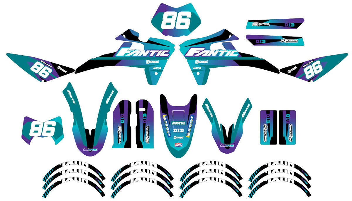 Kit déco Fantic XE 50cc Enduro 2017-2022 Blast | autocollants moto | personnalisation 50cc | armysctv
