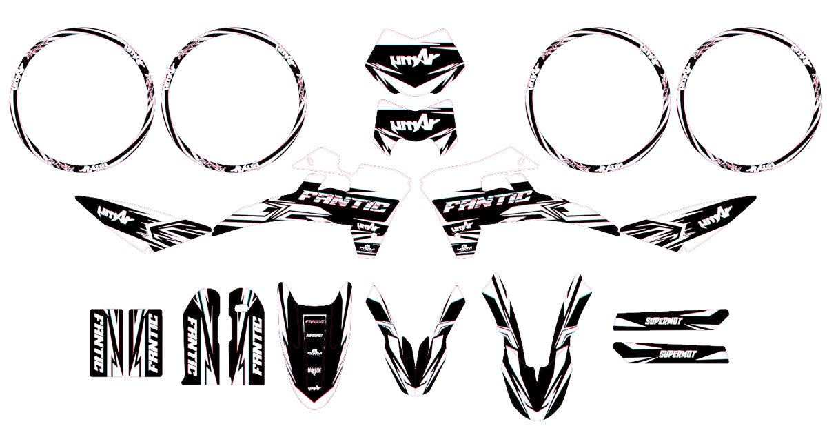 Kit déco Fantic 50cc 2017-2022 Glitch | autocollants moto | personnalisation 50cc | armysctv