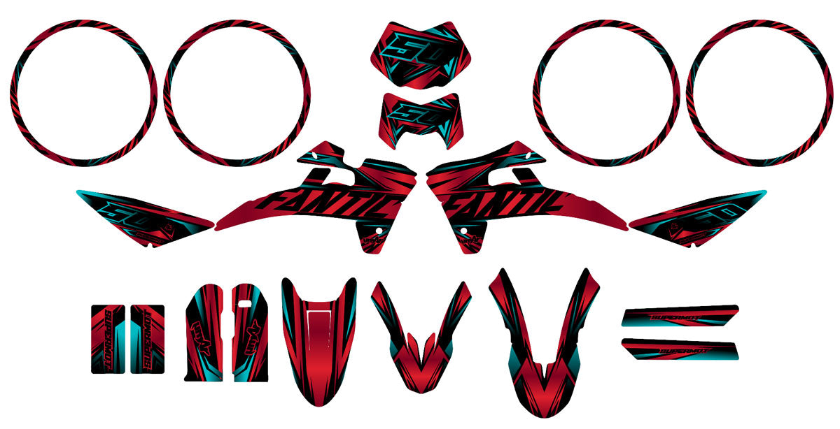Kit déco Fantic 50cc 2017-2022 Metalstyle | autocollants moto | personnalisation 50cc | armysctv