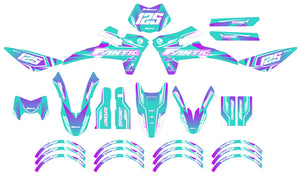 Deko-sett Fantic 50cc 2017-2022 MX Sky | motorsykkelklistremerker | tilpasning 50cc | armysctv