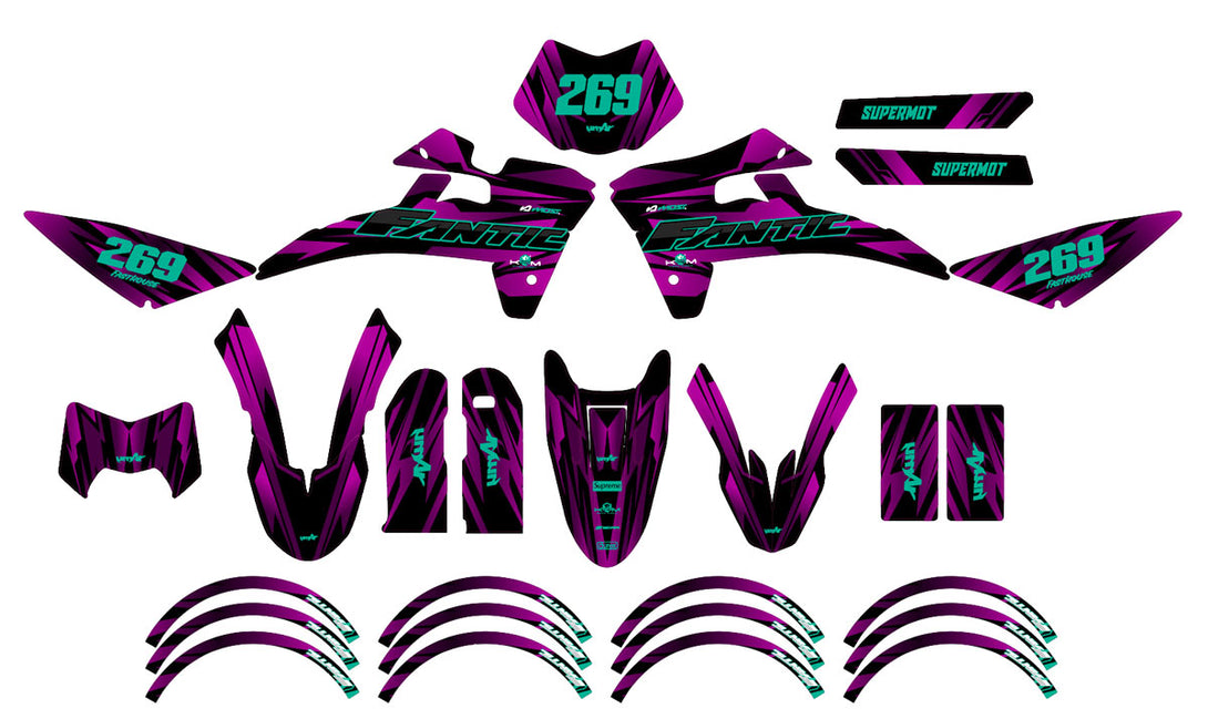 Kit déco Fantic XM 50 Motard 2017-2022 Purple Rain