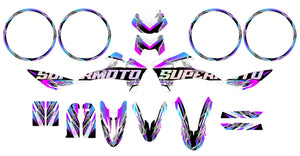 Kit pegatinas Fantic 50cc 2017-2022 Shiro | pegatinas para moto | personalización 50cc | armysctv