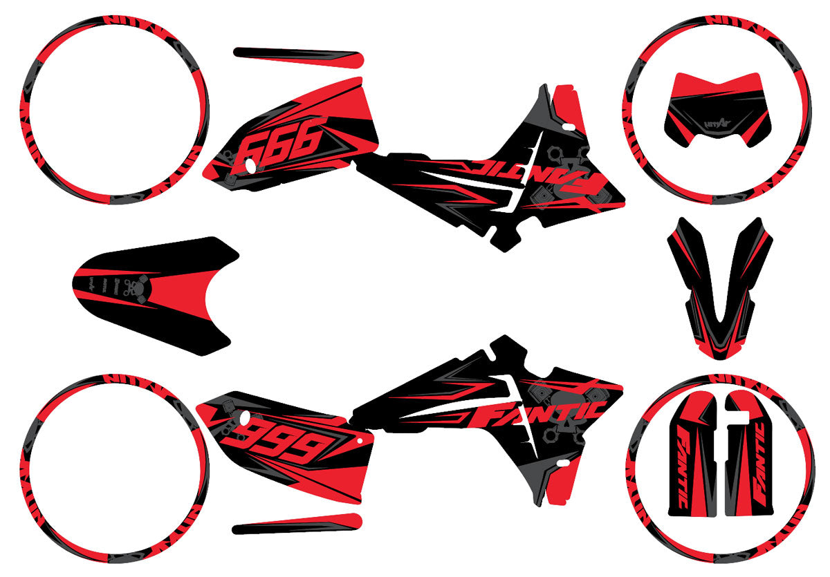 Kit déco Fantic 50cc 2023-2025 Cold | autocollants moto | personnalisation 50cc | armysctv