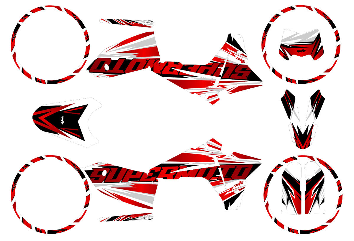 Kit déco Fantic 50cc 2023-2025 Courtesy | autocollants moto | personnalisation 50cc | armysctv