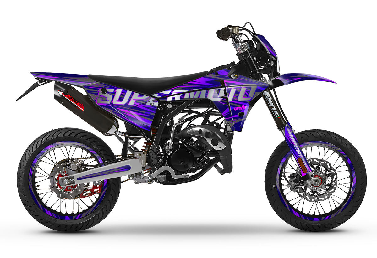 Kit déco Fantic 50cc 2023-2025 Purpink | autocollants moto | personnalisation 50cc | armysctv