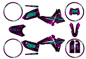 Dekor kit Fantic 50cc 2023-2025 Purple Rain | Motorradaufkleber | Personalisierung 50cc | armysctv