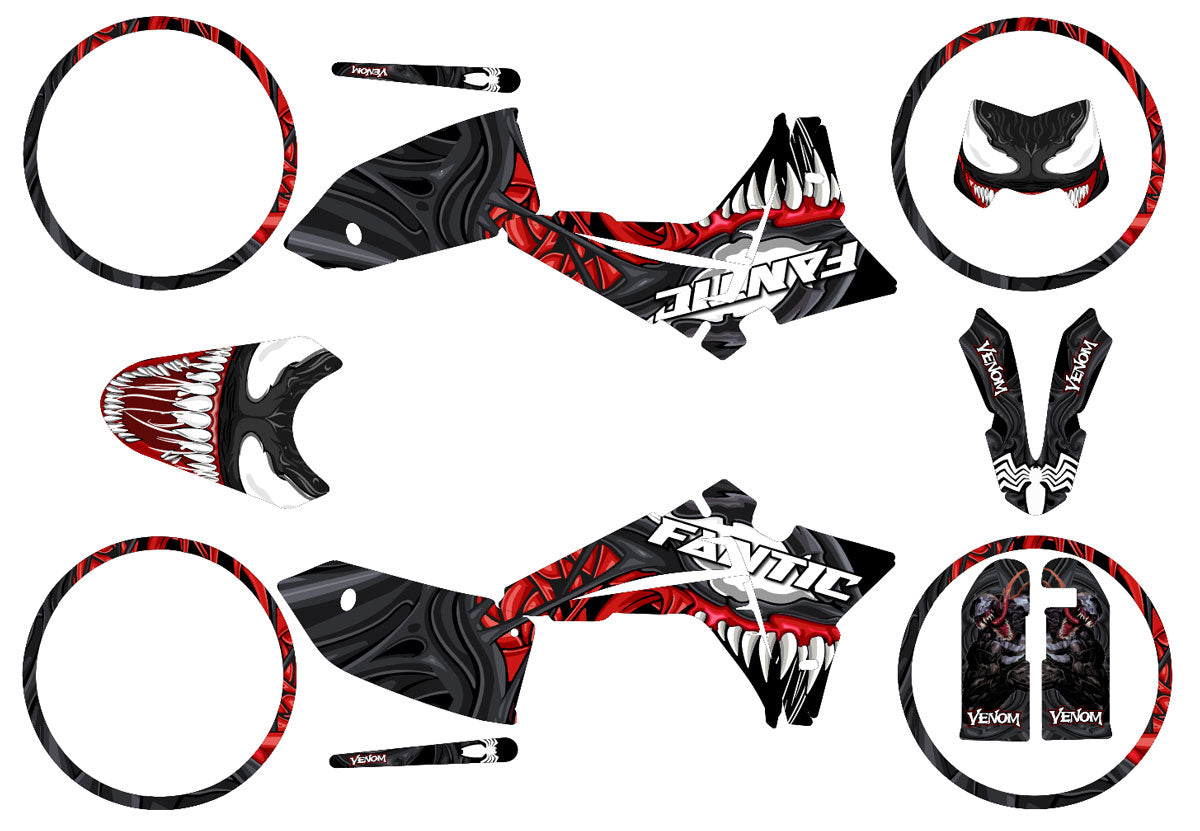 Kit déco Fantic 50cc 2023-2025 Venom | autocollants moto | personnalisation 50cc | armysctv