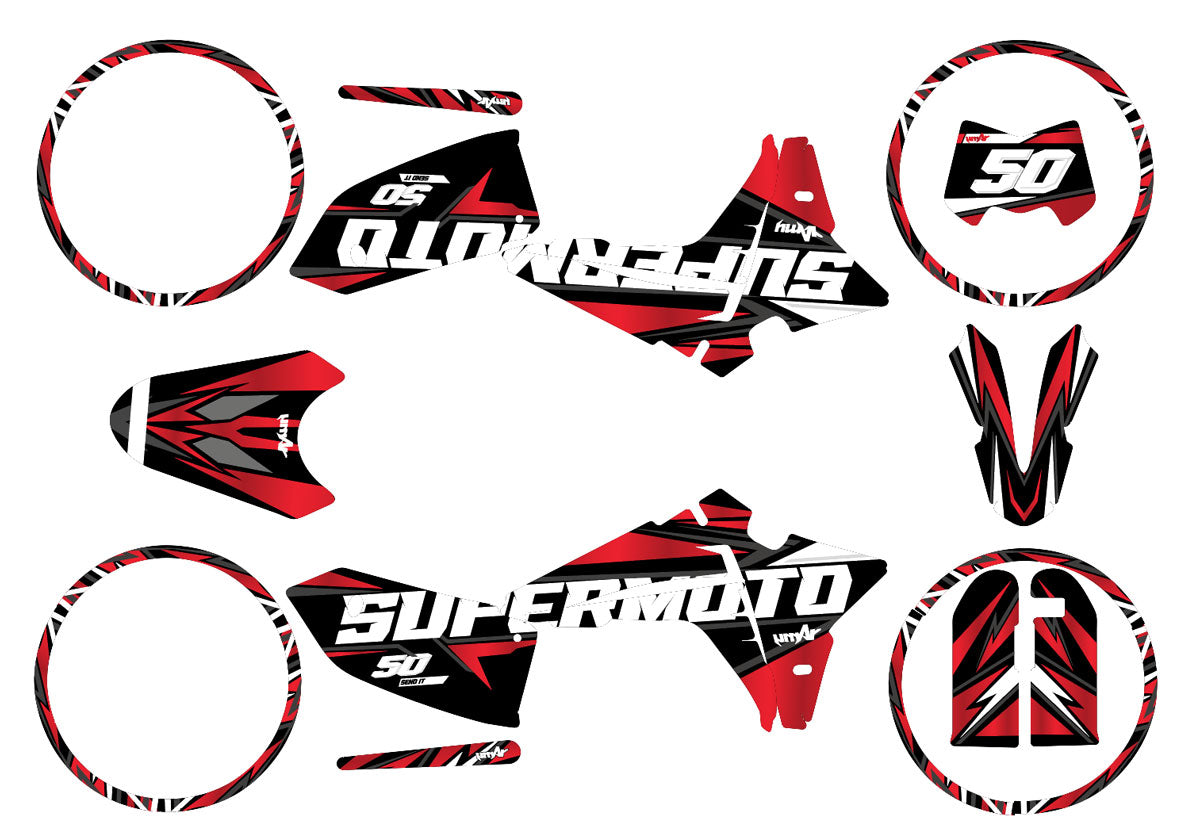Dekor kit Fantic 50cc 2023-2025 Vision | Motorradaufkleber | Personalisierung 50cc | armysctv