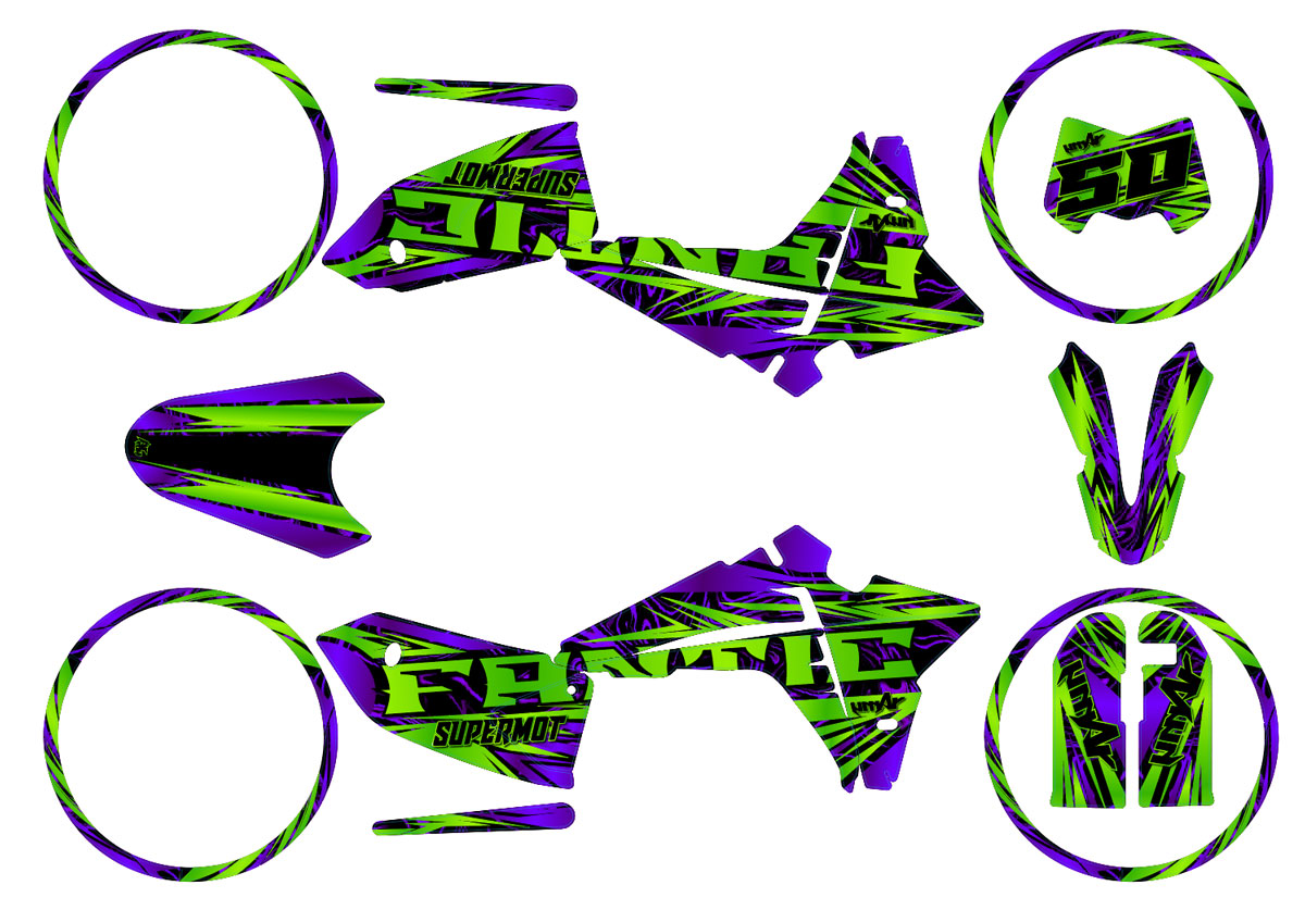 Kit déco Fantic 50cc 2023-2025 Zontix | autocollants moto | personnalisation 50cc | armysctv