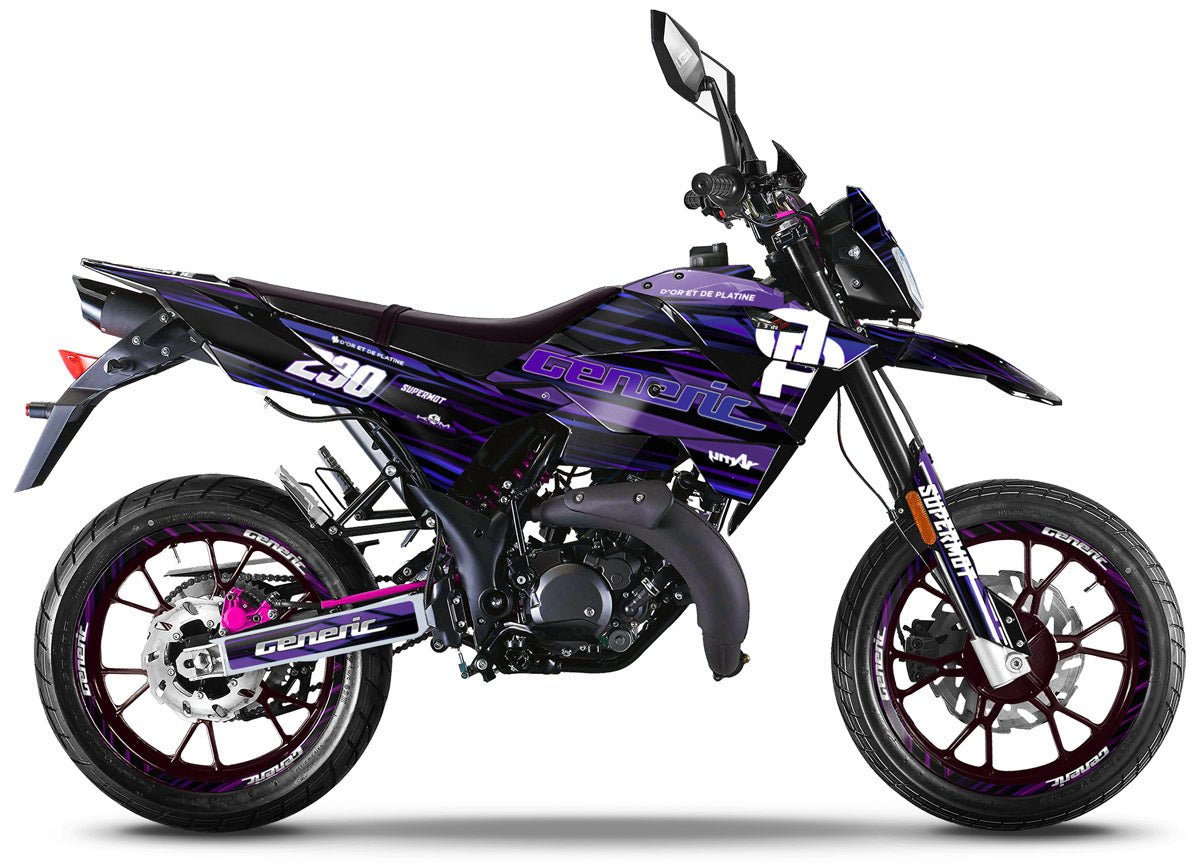 Kit déco Generic Trigger SM 50cc 2006-2018 D'or et de platine | autocollants moto | personnalisation 50cc | armysctv
