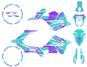 Kit pegatinas Generic Trigger SM 50cc 2006-2018 MX Sky | pegatinas para moto | personalización 50cc | armysctv