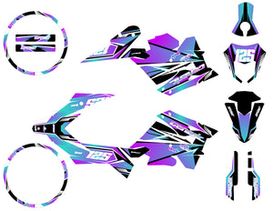 Kit pegatinas Generic Trigger SM 50cc 2006-2018 MX Sky | pegatinas para moto | personalización 50cc | armysctv