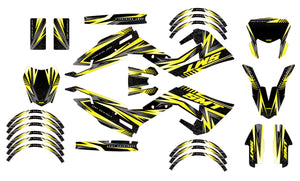 50cc Graphics kit Gilera SMT 2018-2025 Alpha - Modern graphic design with yellow and black stickers.