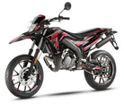 Deko-sett 50cc Gilera SMT 2018-2025 Alpha på motorsykkel med moderne design og aggressivt utseende.