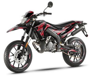 50cc Graphics kit Gilera SMT 2018-2025 Alpha on motorcycle with modern design and fierce look.