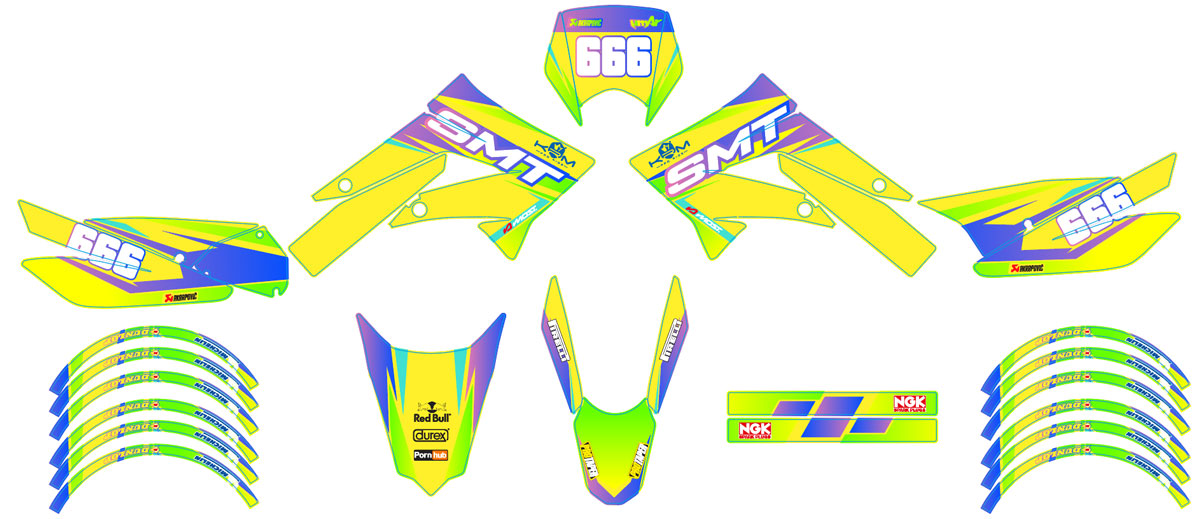 50cc Graphics kit Gilera SMT 2011-2017 Army Valentino | motorcycle stickers | 50cc customization | armysctv