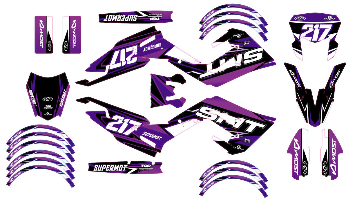 Kit déco 50cc Gilera SMT 2018-2025 Lilaks | autocollants moto | personnalisation 50cc | armysctv