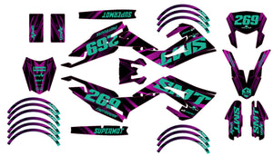 Kit déco 50cc Gilera SMT 2018-2025 Purple Rain | autocollants moto | personnalisation 50cc | armysctv