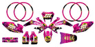 Dekor kit HM CRM 50 Derapage Miami Evo, Aufkleber 50cc, Motorradaufkleber im retro-futuristischen Design.