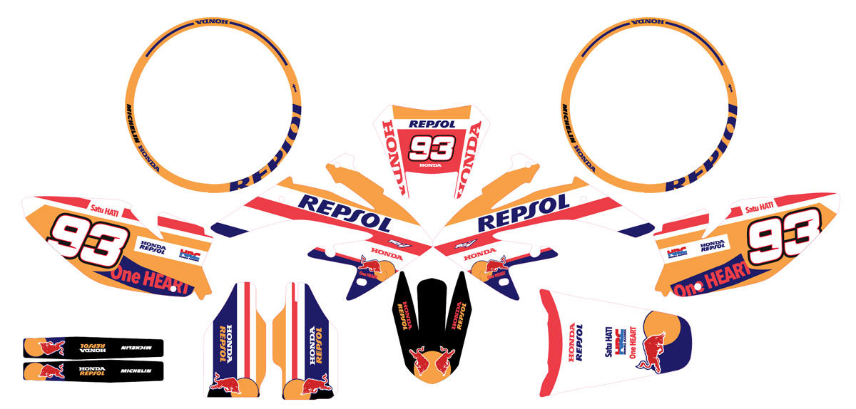 Graphic decals 50cc Honda HM Repsol Racing – armysctv