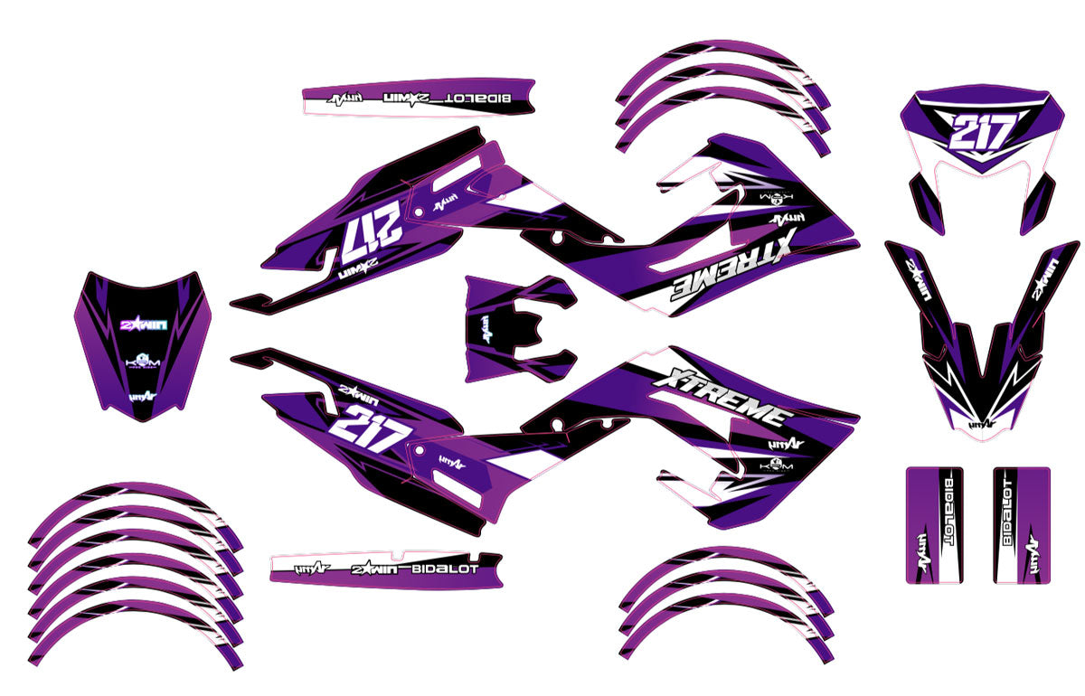 Kit déco 50cc Derbi Senda xtreme 2018-2025 Army Lilaks