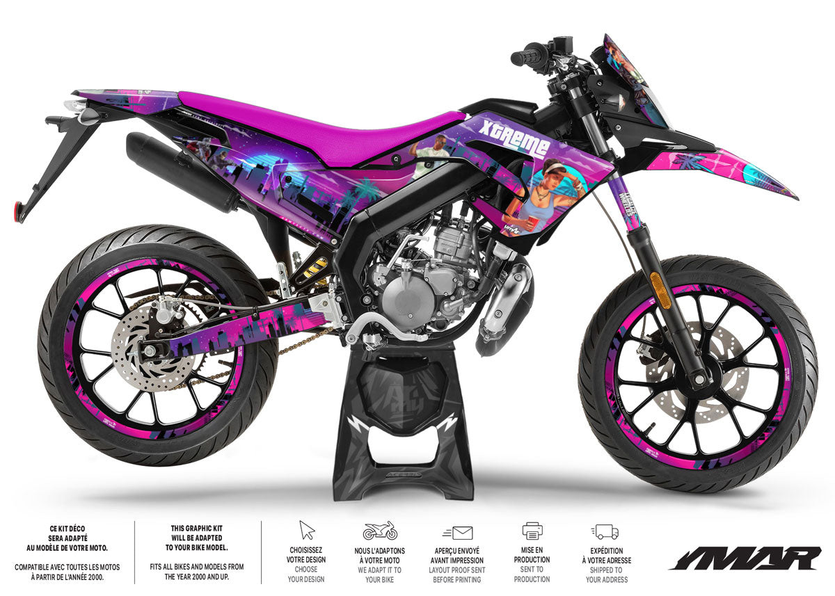 Kit déco 50cc Derbi Senda xtreme 2018-2025 Vice City