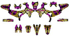 Graphics-kit Motocross Dragoflow – Dynamic Design, Compatible with All Models with purple and gold patterns.