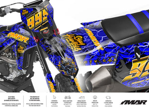 Kit Déco Motocross Granted Blue – Compatible Tous Modèles, Design Premium sur motocross avec design vibrant.