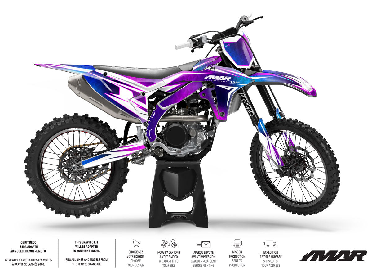Kit Déco Motocross R-Force – Compatible Tous Modèles, Style Racing sur motocross avec design audacieux et finitions premium.