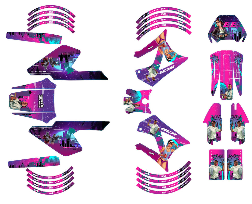 50cc Graphic decals Gilera RCR/SMT Vice City – Retro Modern and ...