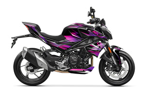Kit déco CF Moto de coloris noir, rose et violet
