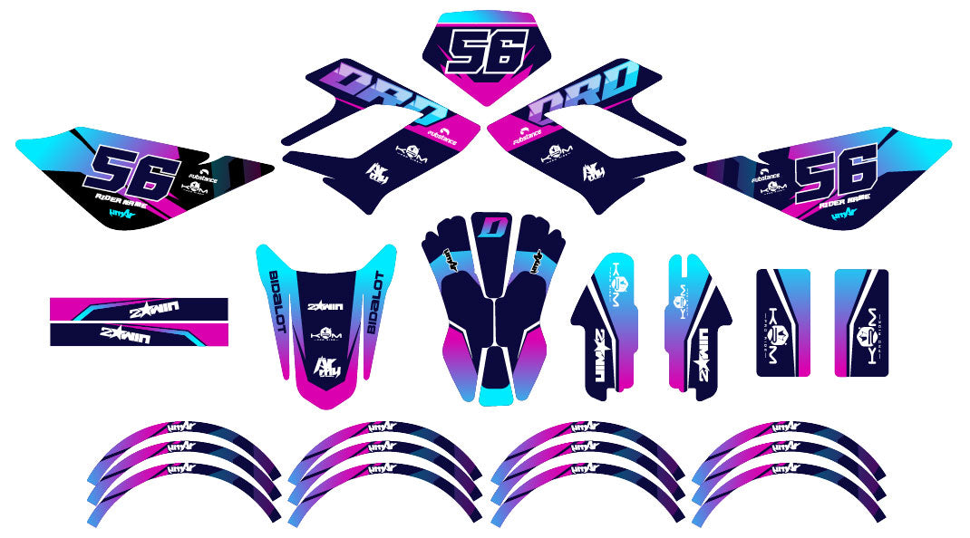 Kit déco 50cc Derbi DRD Racing Crazy Pink