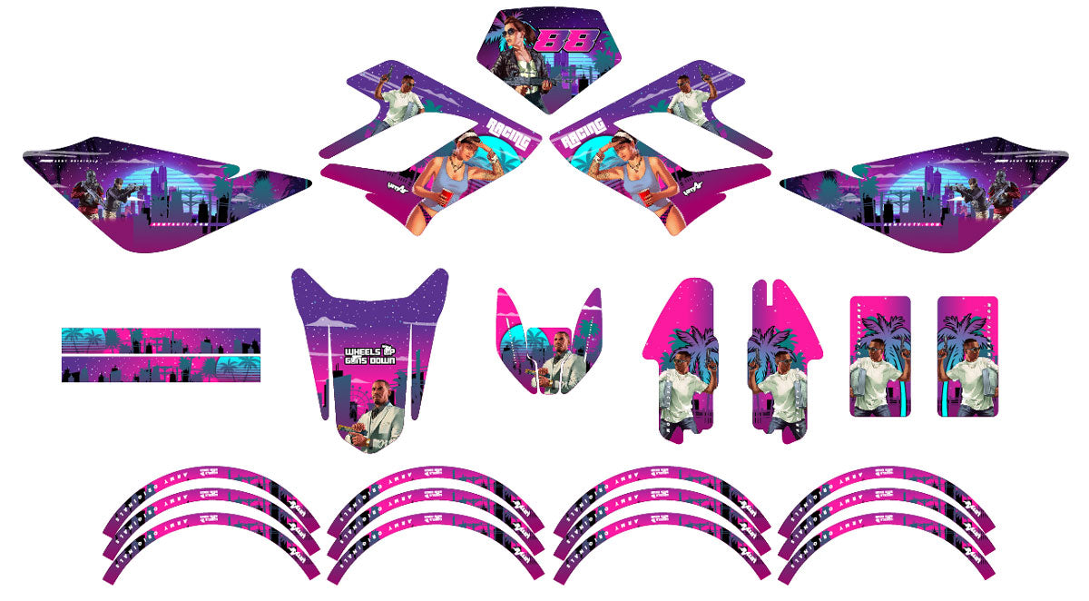 Kit déco 50cc Derbi DRD Racing Vice City