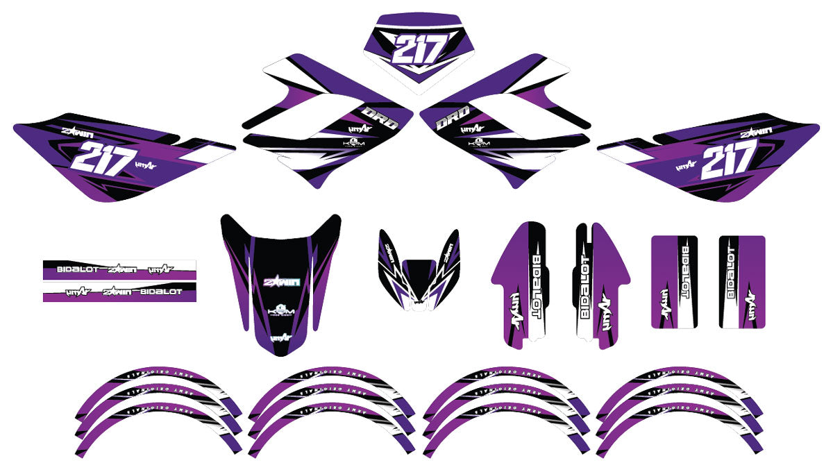 Kit déco 50cc Derbi DRD Racing Lilaks