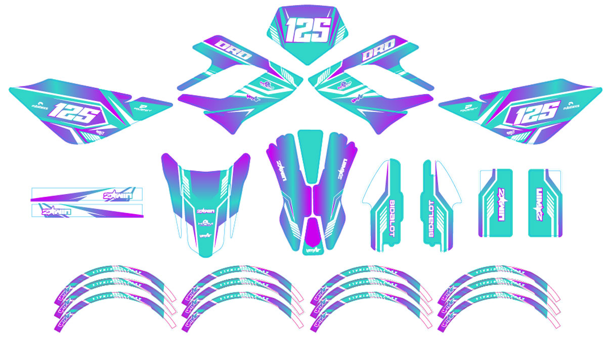 Kit déco 50cc Derbi DRD Racing MX Sky