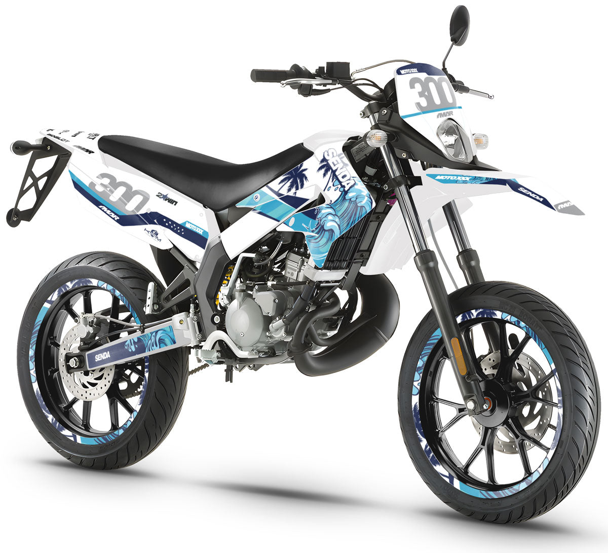 Kit déco 50cc Derbi Senda xtreme 2011-2017 Oceans - design élégant et moderne pour moto.