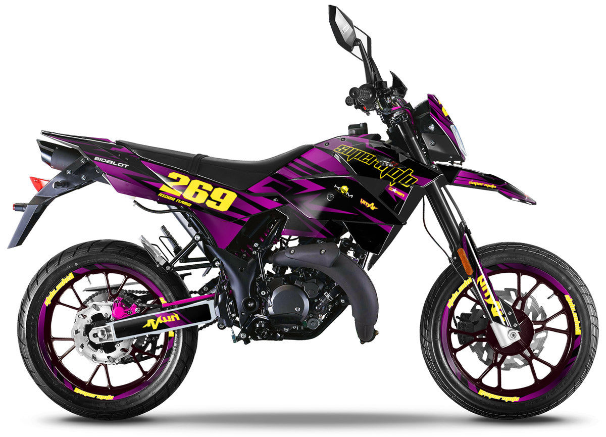 Kit pegatinas Generic Trigger SM 50cc 2006-2018 Lluvia Púrpura