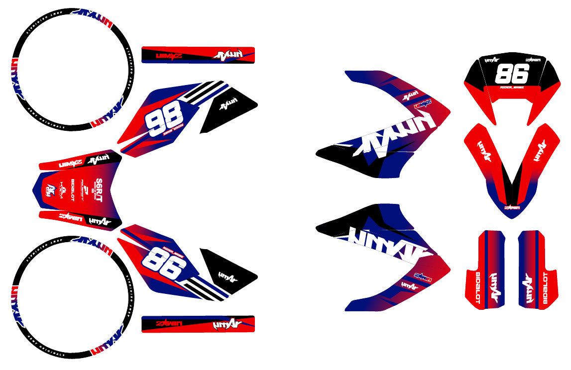 Dekor kit 50cc Masai Rider 2012-2025 Gradient