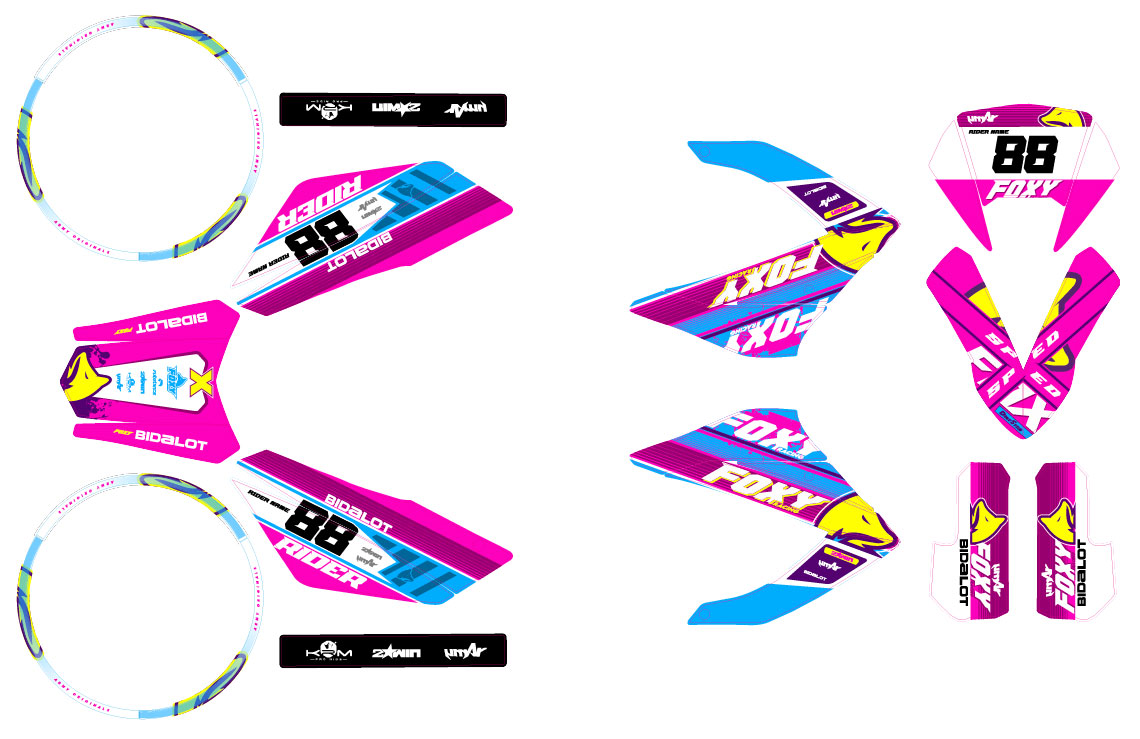 Kit déco 50cc Masai Rider 2012-2025 Pink Fox