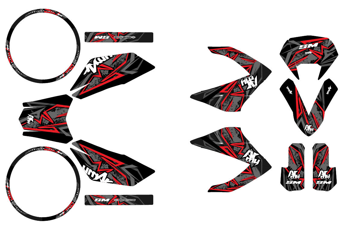 Red Rider Decal Graphic decals Masai Rider 50cc Redrum (2012-2025) - Intense and bold ...